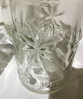 Vintage 50th Anniversary Star Burst Anchor Hocking Jelly Jar Juice Glasses - 4 3