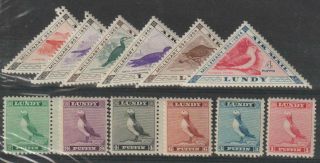 Lundy Island - 1954 " Millenary Birds " & " Puffins " Sets Of 6 - U/mint