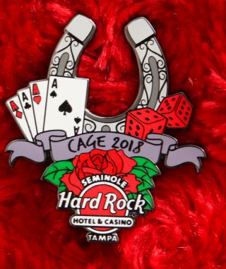 Hard Rock Cafe Pin Tampa Cage Staff Horse Shoe Playing Card Dice Hotel Casino