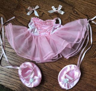 Build A Bear Ballerina Outfit W/ Tutu,  Shoes,  And Bows