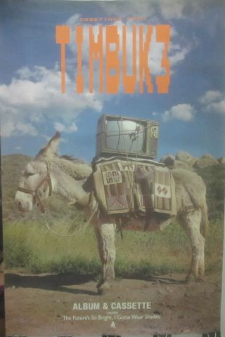 Timbuk 3 - Greetins From Timbuk 3 - Vintage Promo Poster [1986] Vg,
