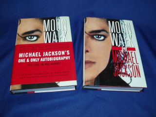 2 Michael Jackson Moonwalk Hc Books 1st Editions 1988 & 2009 In Vg Shape
