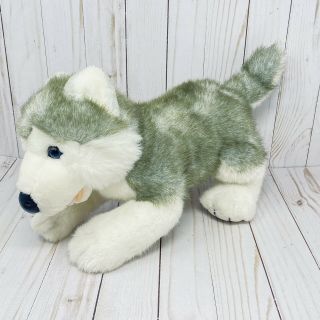 Build A Bear Siberian Husky Gray Wolf Puppy Dog Plush Stuffed 18  Soft Babw