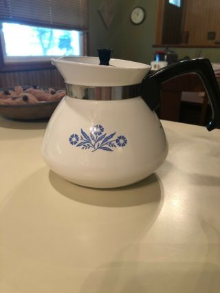Vintage Corning Ware Blue Cornflower Teapot Kettle 6 Cup Ec