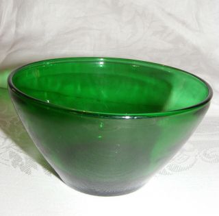 Vintage Anchor Hocking Forest Green Glass 4 7/8 " Round Bowl