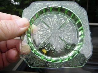 Vintage Jeannette Glass Co.  Adam Green Coaster / Hard To Find