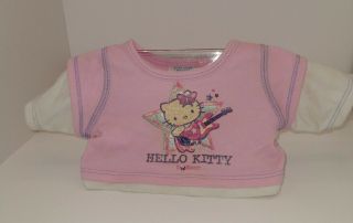 Build A Bear Hello Kitty T Shirt Clothes Guitar Pink I Love Rock