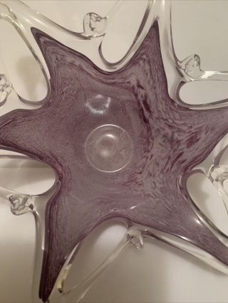 Lavorazione Arte Murano purple Starfish Shape Glass Bowl Made in Italy 2