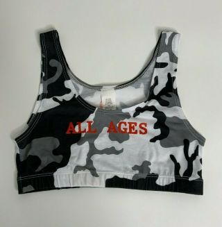 Rihanna All Ages Anti Tour Snow Camo Sports Bra Womens Size Small Nwot