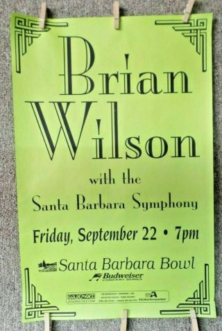 Brian Wilson 2000 Pet Sounds Symphony Tour Concert Poster Santa Barbara,  Ca