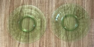 1930s Hocking Block Optic Green Depression Glass 9 7/8 " Plates