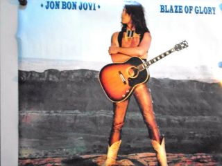 Jon Bon Jovi - Huge Vintage Promo Poster " 1990 " / Blaze Of Glory / 32 X 40 "