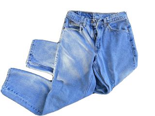 Vintage 90s Levis Jeans 550 Light Wash High Waist W30 L30 Orange Tab