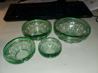 Depression Glass Green Bowls