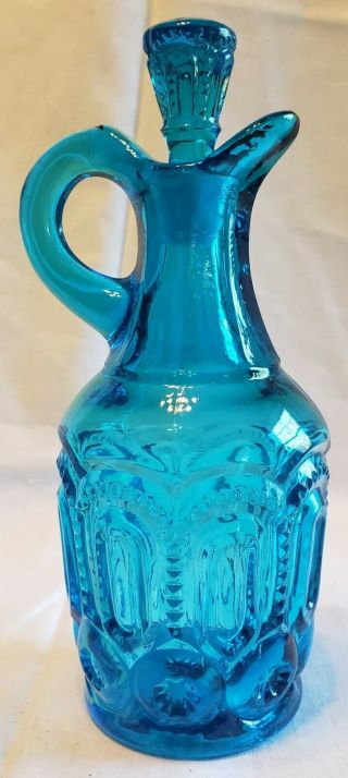 Vintage Le Smith Moon And Stars Cruet Colonial Blue