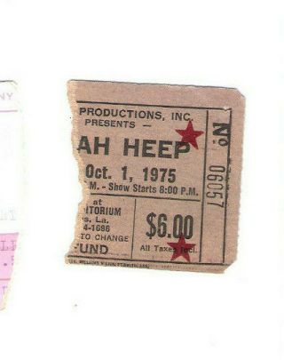 Uriah Heep Reo Speedwagon Concert Ticket Stub 10 - 1 - 75