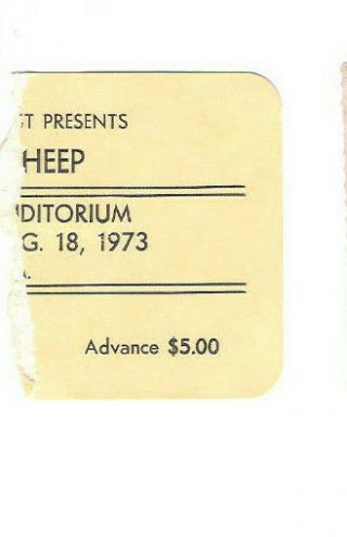 Uriah Heep Zz Top Earth Wind And Fire Concert Ticket Stub 8 - 18 - 73