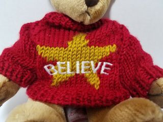 Vtg Russ Dunwell Classic Plush Tan Brown Teddy Bear Poseable Knit Red Sweater 8 