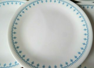Vintage Pyrex Corelle - Snowflake Blue Garland Lunch Plates - Gently - 4
