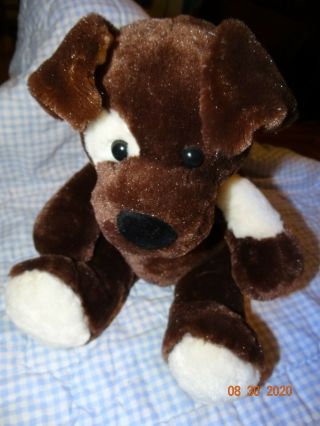Build A Bear Brown Pup 12 " Plush Stuffed Puppy Dog Brown Spot Eye Bab 32