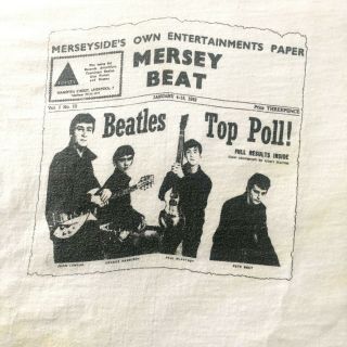 VTG 1970 THE BEATLES Promo Mersey Beat T - Shirt 100 2