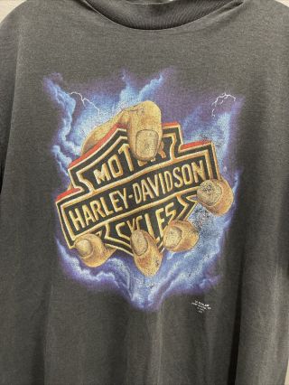 Harley Davidson Vintage 3d Emblem Logo In Hand Tshirt