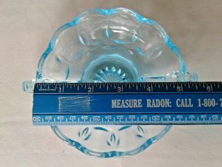 Vintage Anchor Hocking Fairfield Aqua Blue Glass Bowl Candy Dish with Handles 3