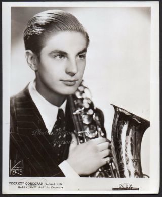 Corky Corcoran Tenor Saxophonist Harry James Jazz Band Musician Vintage Photo