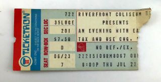 1976 Eagles Concert Ticket Stub 7 - 22 Riverfront Coliseum Cincinnati Ohio
