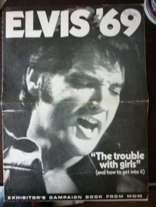 Elvis Presley Trouble With Girls 1975 Exhibitors Campaign Book 17 X 12