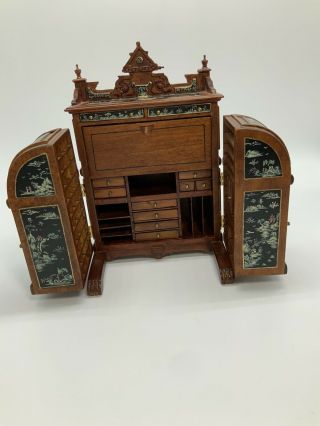 Dollhouse Miniature Bespaq Wooten Desk 3