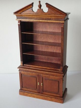 34.  Dennis Jenvey Tall Mahogany Bookcase,  Shelf With Cupboard - Retired - Signed