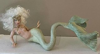OOAK Awesome Rare Cindi Cannon Mermaid Polymer Clay Art Doll Fantasy Miniature 2