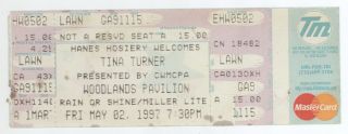 Rare Tina Turner & Cyndi Lauper 5/2/97 Woodlands Tx Concert Ticket Houston