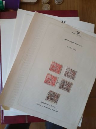 Gb Kgv Stamps On 4 Pages And
