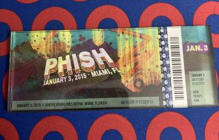 Phish Miami Years Run 2014 / 2015 Official Ticket Magnet 1/3 Night 4 Magnet