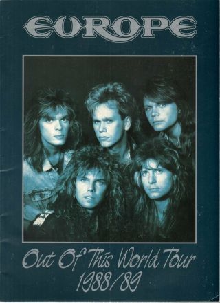 Europe Out Of This World Tour 1988/89 Tour Programme Uk Large Official Programme