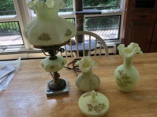 Fenton Glass Vase (one On Left Hand Side Of Picture)