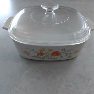 Corning Ware Wildflower Casserole Dish With Lid A - 2 - B