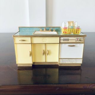 Vintage Ideal Petite Princess Patty Dollhouse Kitchen Sink Cabinets Dishwasher