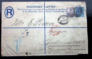 Gr.  Britain 114/ 118 1890 Registered Postal Stationary 2 Pence To Germany