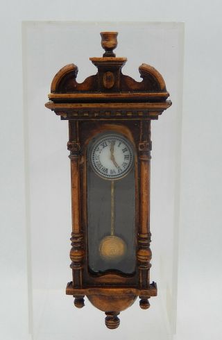 Vintage John Blauer Antique Wall Clock Artisan Dollhouse Miniature 1:12