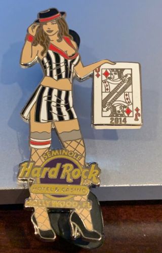 Hard Rock Hollywood Fl Hotel 2014 Sexy Jack Diamonds Playing Card Girl Pin
