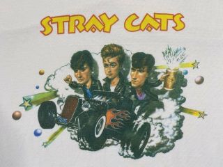 Stray Cats Struttin Across America Tour 1983 Rare Vintage Shirt 80s Xl