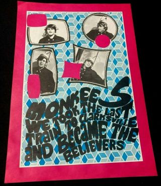 The Monkees 2 Sided Poster Konst Sweden Last Train To Clarksville
