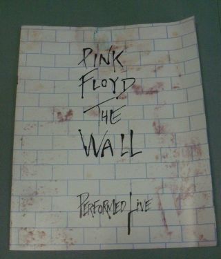 Pink Floyd The Wall Tour Program,  Uk,  Oversized,  Low Grade W/ Moisture Damage