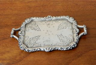 Vintage Sterling Silver Serving Tray Artisan Dollhouse Miniature 1:12