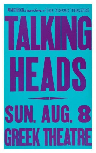Talking Heads - Poster - Live @ Greek Theater - Harrison Weymouth Byrne Frantz