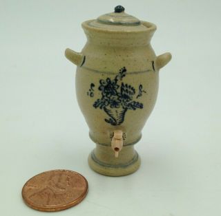 Jane Graber Miniature Water Cooler Server Urn Salt Glazed Pottery Floral Design