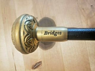 Vintage Bridges Brass Door Knob Handle Cane Walking Stick 35 3/4 